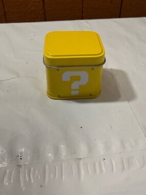 Super Mario Question Mark Block metal tin container
